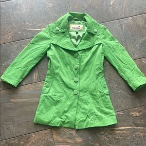 Sugarfly Green girls trench coat size small